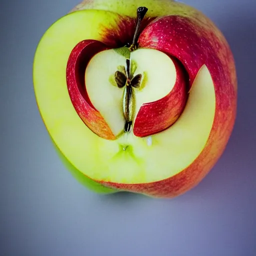 Prompt: An apple/orange hybrid