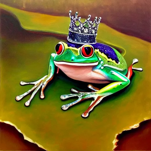 beautiful oil painting painting of a frog wearing a | Stable Diffusion ...