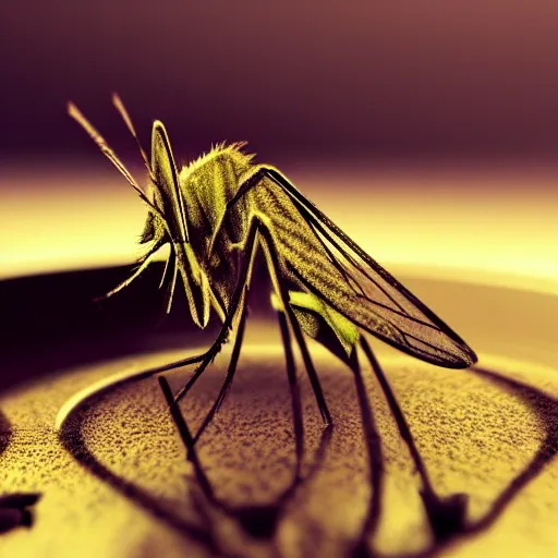 Prompt: mosquito on an ashtray, highly detailed, smooth, sharp focus, illustration, vfx