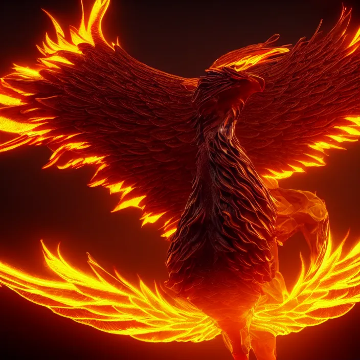 Prompt: phoenix rising, rebirth, high - quality, ultra detailed, cinematic lighting, 8 k, cgi