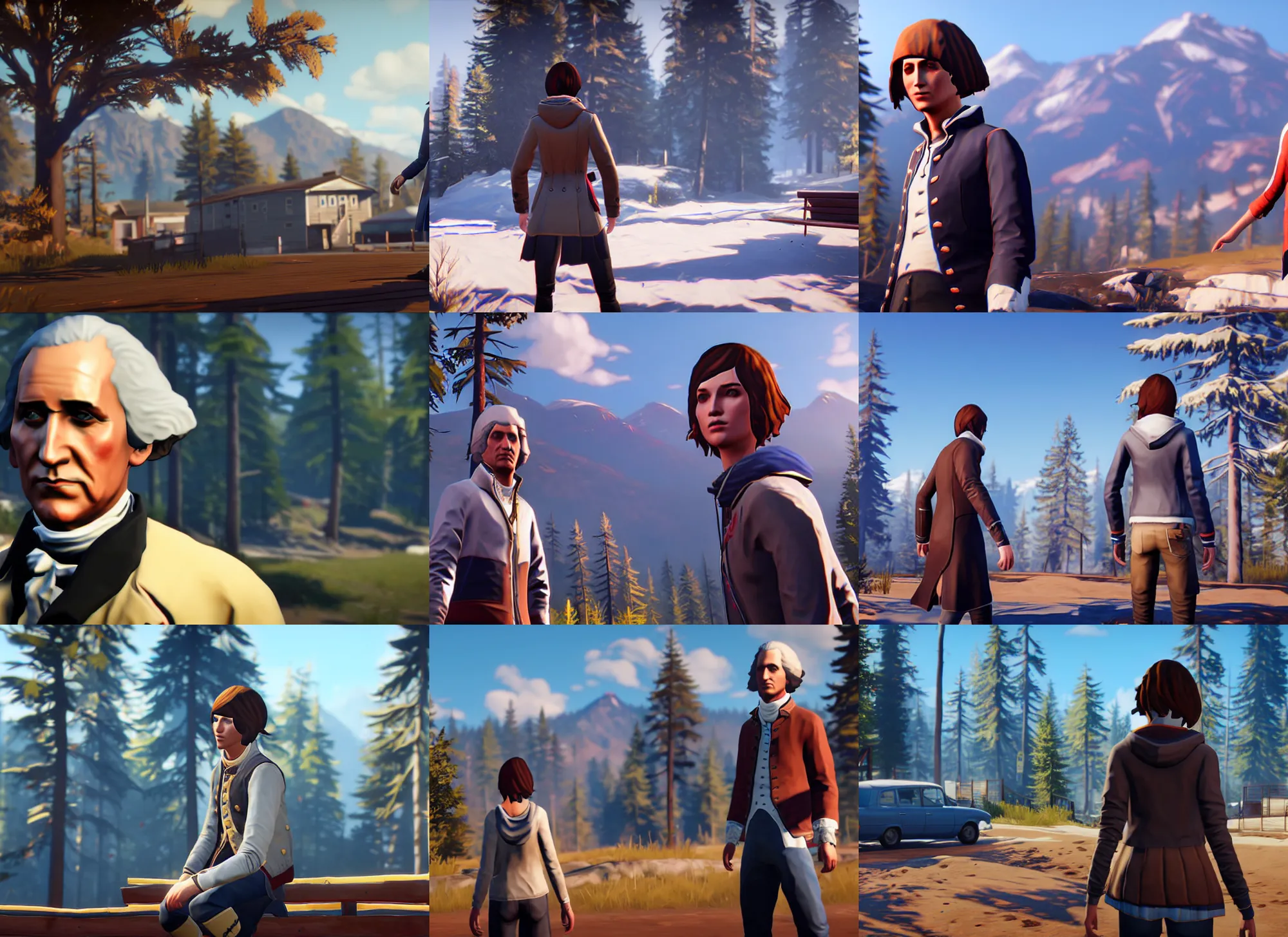 Prompt: ps 4 gameplay, george washington in life is strange