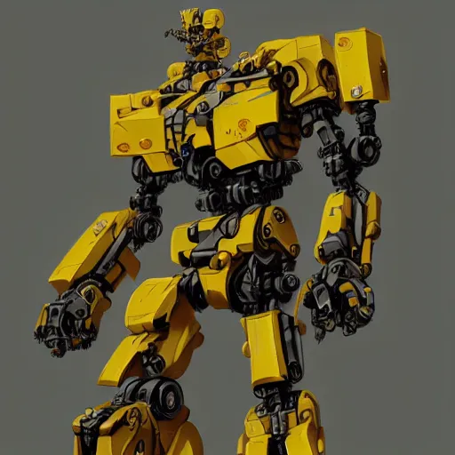Prompt: yellow mecha Keetongu Bionicle, sharp focus, by Greg Rutkowski