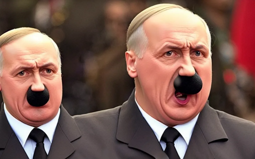 Prompt: alexander lukashenko as hitler minion shot from movie pixar