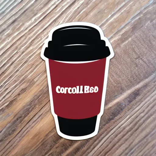 Prompt: sticker cup of coffee