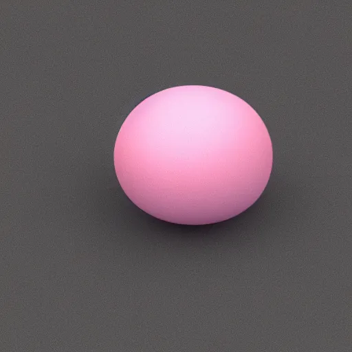 Prompt: 3D render of a pink jellybean, humanoid shape, pure white circular cute face