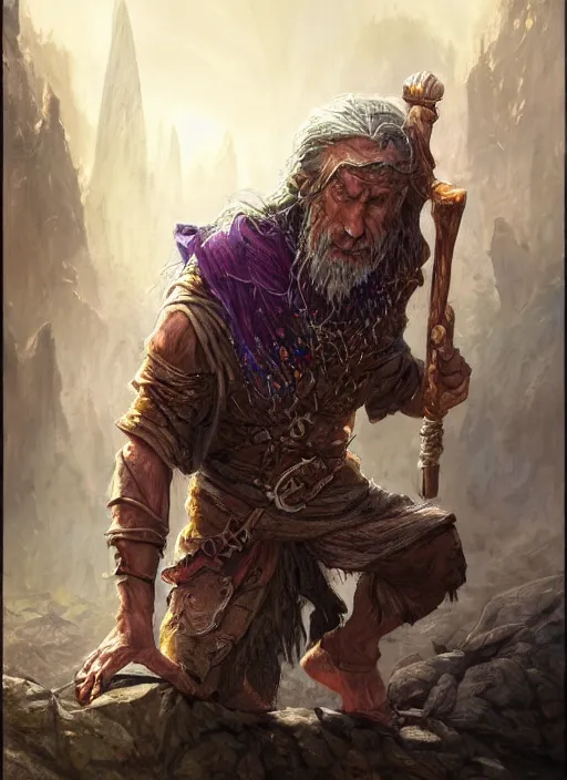 Image similar to poor dirty ugly beggar, ultra detailed fantasy, dndbeyond, bright, colourful, realistic, dnd character portrait, full body, pathfinder, pinterest, art by ralph horsley, dnd, rpg, lotr game design fanart by concept art, behance hd, artstation, deviantart, hdr render in unreal engine 5