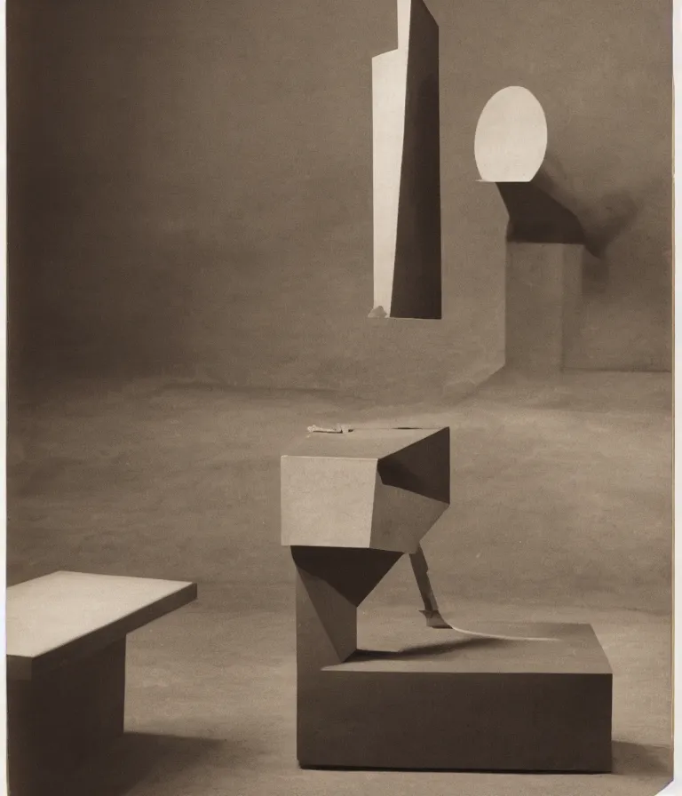 Prompt: a studio packshot of the fontaine readymade by r. mutt and marcel duchamp on a pedestal in an empty museum room, contemporary sculpture, color bleed, light leak, marcel duchamp, man ray, lorenzo vitturi