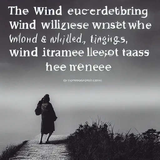 Image similar to the wind ruffling clothes and surprising people with nostalgia, sudden wistfulness, a call to travel, to remember the past, to want more, to see more, to be more, the distant call of adventure and longing