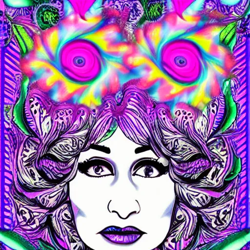 psychedelic floral poster with Dolly Parton’s face | Stable Diffusion ...