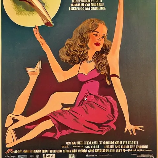 Image similar to a vintage movie poster 70s of a woman in love with Death, exploitation