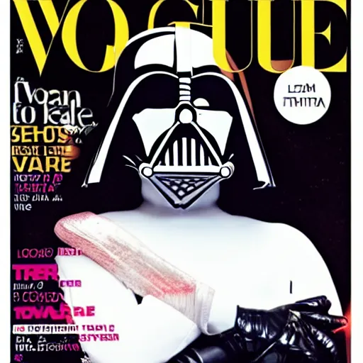 Prompt: darth vader on the cover of vogue