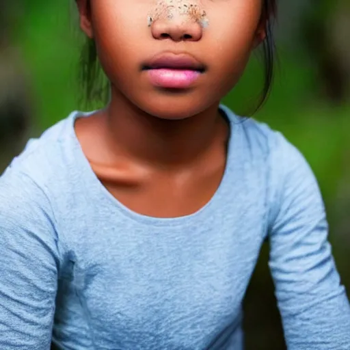 Image similar to a beautiful blasian girl with heterochromia