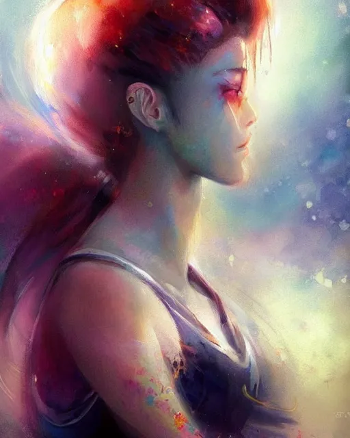 Prompt: a beautiful painting of sailor moon as a real girl, sailor moon hairstyle, oriental tattoos, realism, kawaii, ethereal, by jeremy mann and greg rutkowski, dramatic earth colors, few vivid blue highlights, trending on artstation, pixiv, oil on canvas