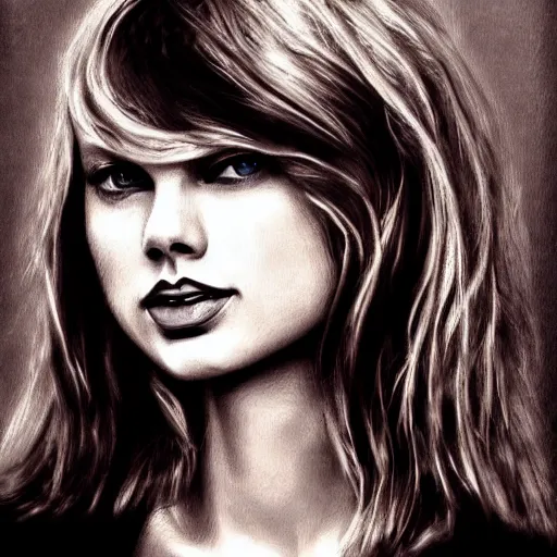 Prompt: by lya repin by simon stalenberg, photorealistic, expressionism, taylor swift