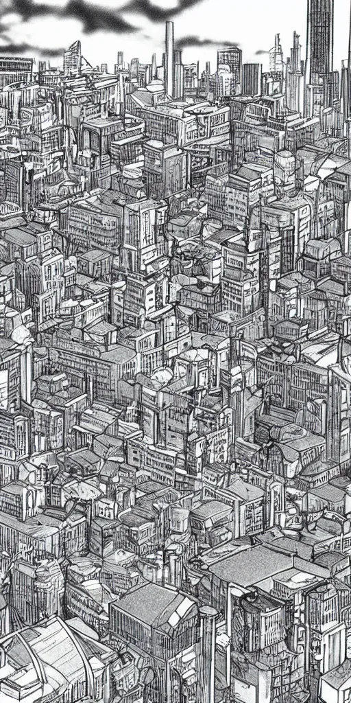 Image similar to hyper realistic manga city