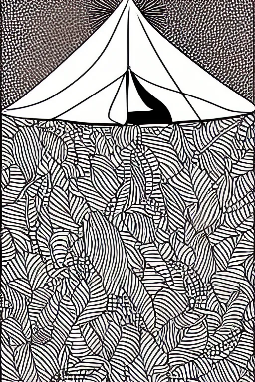 Prompt: minimalist boho style art of a tent, illustration, vector art