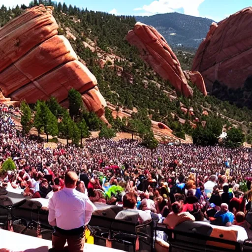 Prompt: jesus christ playing a concert at red rocks