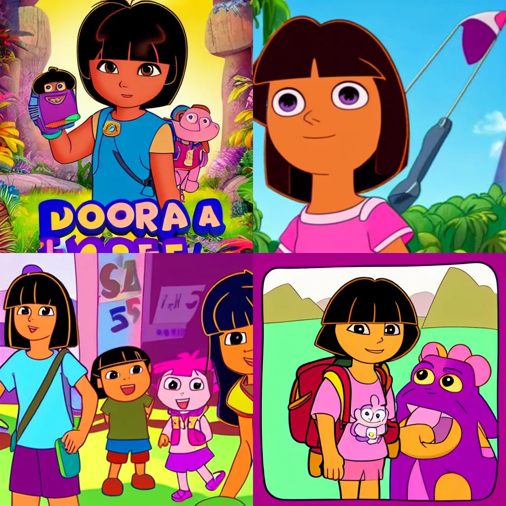 Prompt: dora the explorer goes to jail