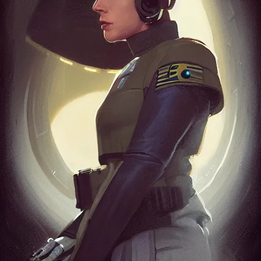 Image similar to portrait of a woman by greg rutkowski, syal antilles, blonde hair, star wars expanded universe, she is about 2 0 years old, wearing starfighter pilot uniform of the galactic alliance, digital painting, artstation, concept art, smooth, sharp foccus ilustration, artstation hq