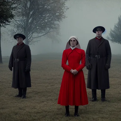 Prompt: a film still of adolf hitler and the nazis in the handmaid's tale, 2 0 1 7