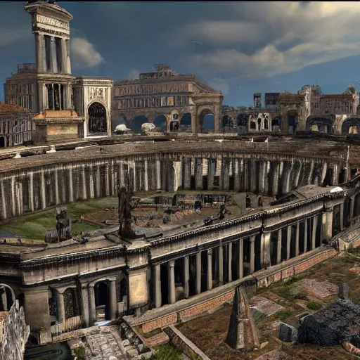 Image similar to The city of Rome featured in dark souls 1