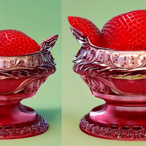 Image similar to corgi with strawberry skin, in strawberry jam : ornate, dynamic, particulate, intricate, elegant, highly detailed, centered, artstation, smooth, sharp focus, octane render