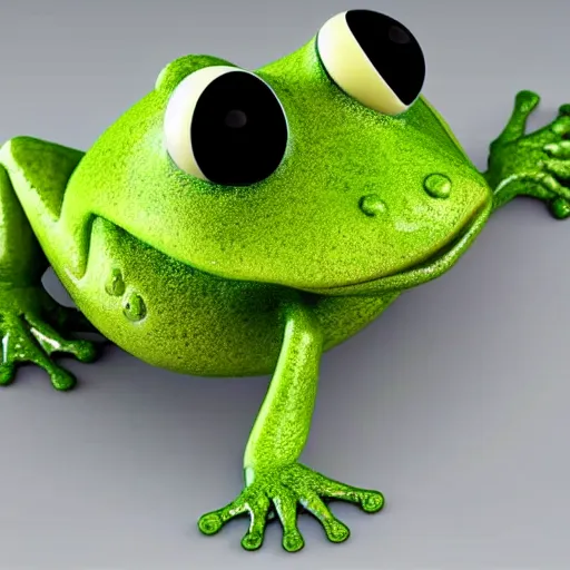 Prompt: cgi pixar frog