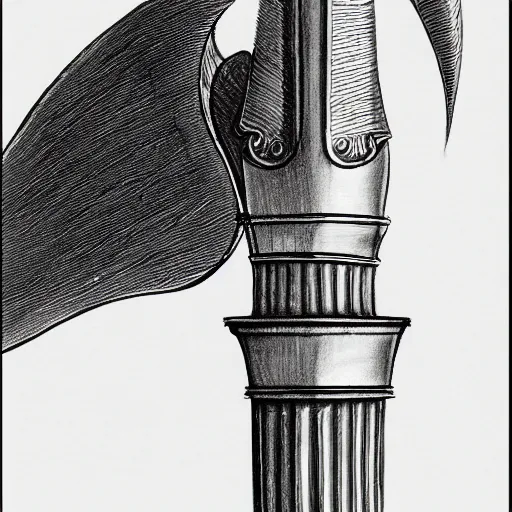 Prompt: detailed engineer sketch of a dagger, leonardo da vinci style