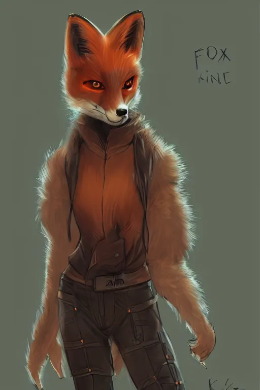 Image similar to a fox fursona, trending on artstation, by kawacy, furry art, digital art, cyberpunk, high quality, backlighting