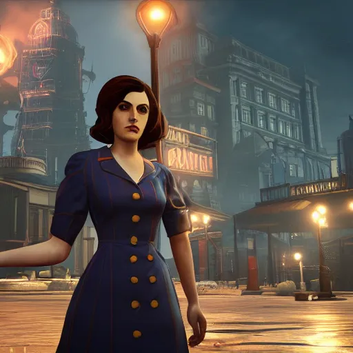 prompthunt: Screenshot from Bioshock Infinite, Elizabeth, high resolution  4K, Elizabeth, Bioshock Infinite, photorealism, face