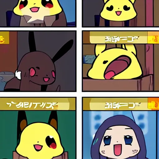 Prompt: surprised Pikachu face, anime style