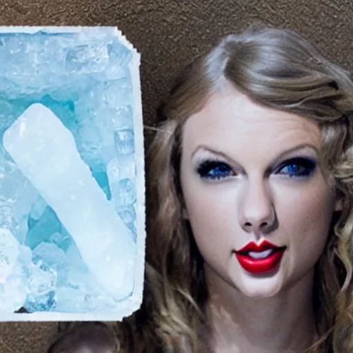 Prompt: Taylor Swift Frozen in a block of ice because she was not swift enough