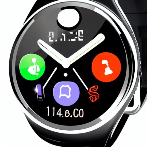 Prompt: a smart watch face modern design with big numbers