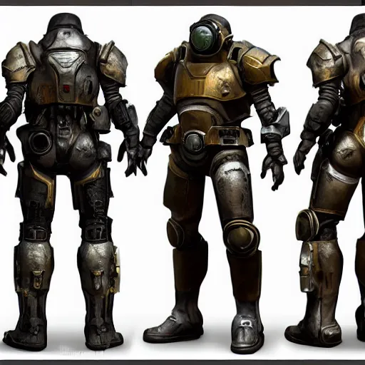 Image similar to fallout concept art armor render ultra unreal engine 5