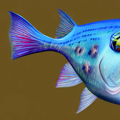 Image similar to A fish with eyelashes, digital art, photorealistic