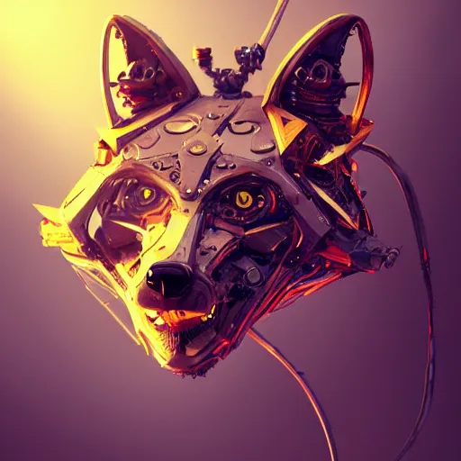 Image similar to a mechanical robotic fox by viktor antonov, dishonored, concept art, intricate, detailed, dramatic, artstation, colorful