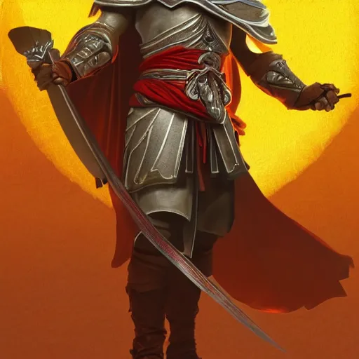 Image similar to an ultra detailed vector image of ezio auditore dressed as solaire of astora, concept art by alphonse mucha and greg rutkowski, praise the blood moon, octane render, liminal space