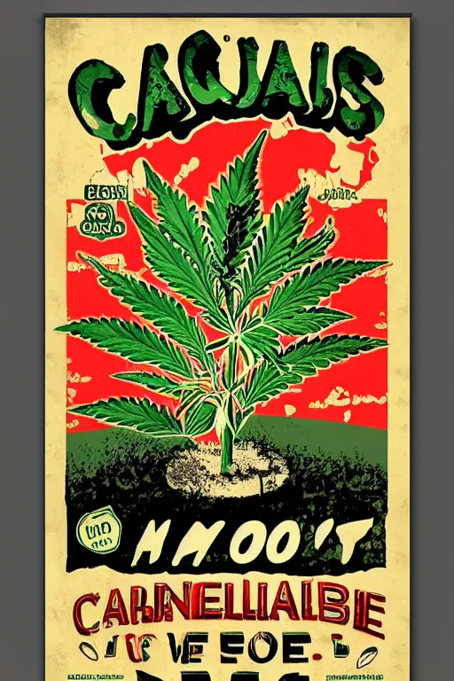 Image similar to retro cannabis poster