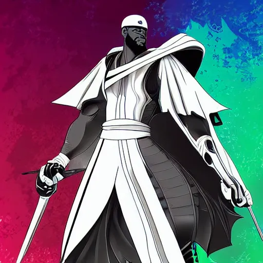 Image similar to digital art of lebron james bankai, detailed, colourful, beautiful, masterpiece, trending on artstation