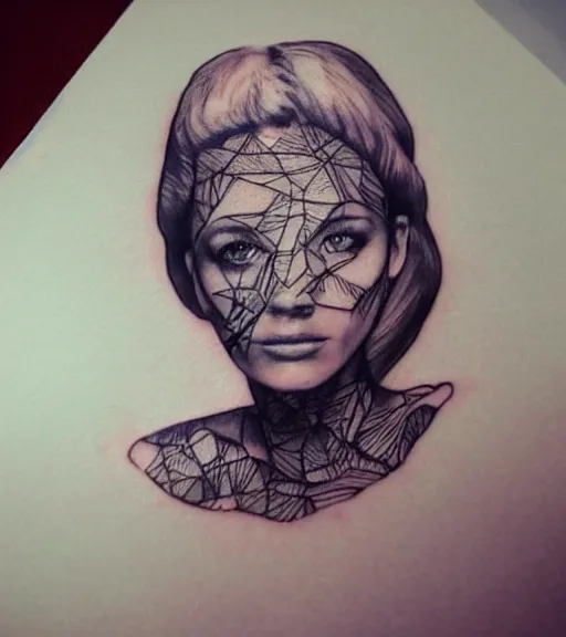 Prompt: realism tattoo sketch of a isabelledeltore face double exposure mountain scenery, in the style of matteo pasqualin, amazing detail, sharp, faded