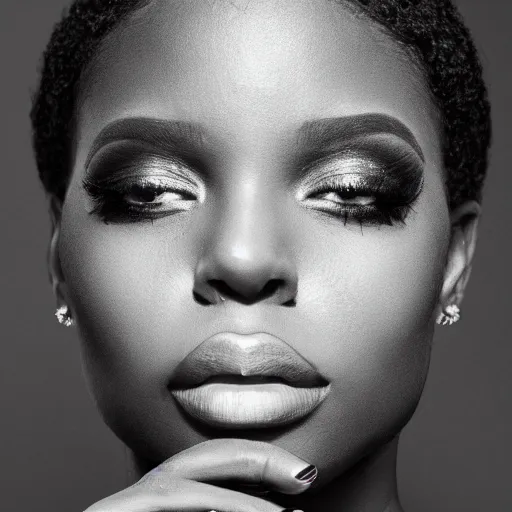 Prompt: Photo of a black woman,pretty make up, bold, self confidence, cinematic,focus