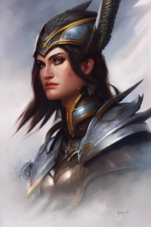 Image similar to amazon valkyrie athena, d & d, fantasy, portrait, highly detailed, headshot, digital painting, trending on artstation, concept art, sharp focus, illustration, art by artgerm and greg rutkowski and magali villeneuve