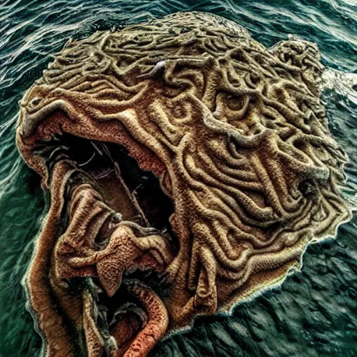 Image similar to giant scary sea creature, deep sea photography, highly detailed