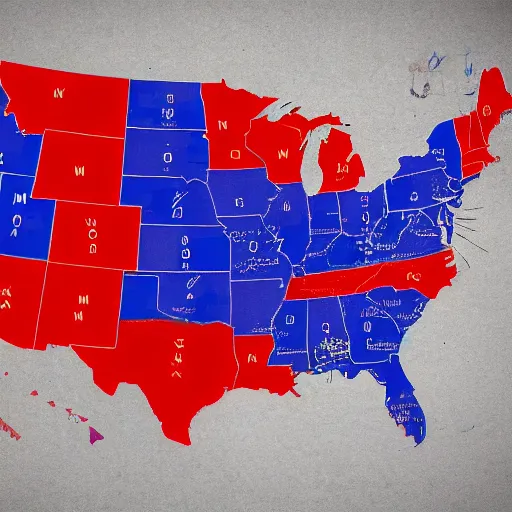 Prompt: United States map upside down