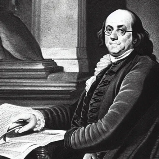 Image similar to photo of benjamin franklin at the met gala