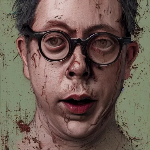 Prompt: a beautiful photorealistic portrait of todd solondz, made of clay covered in clay stained with mud, detailed, sharp focus, by stanley artgerm lau, wlop, rossdraws, james jean, andrei riabovitchev, marc simonetti, yoshitaka amano