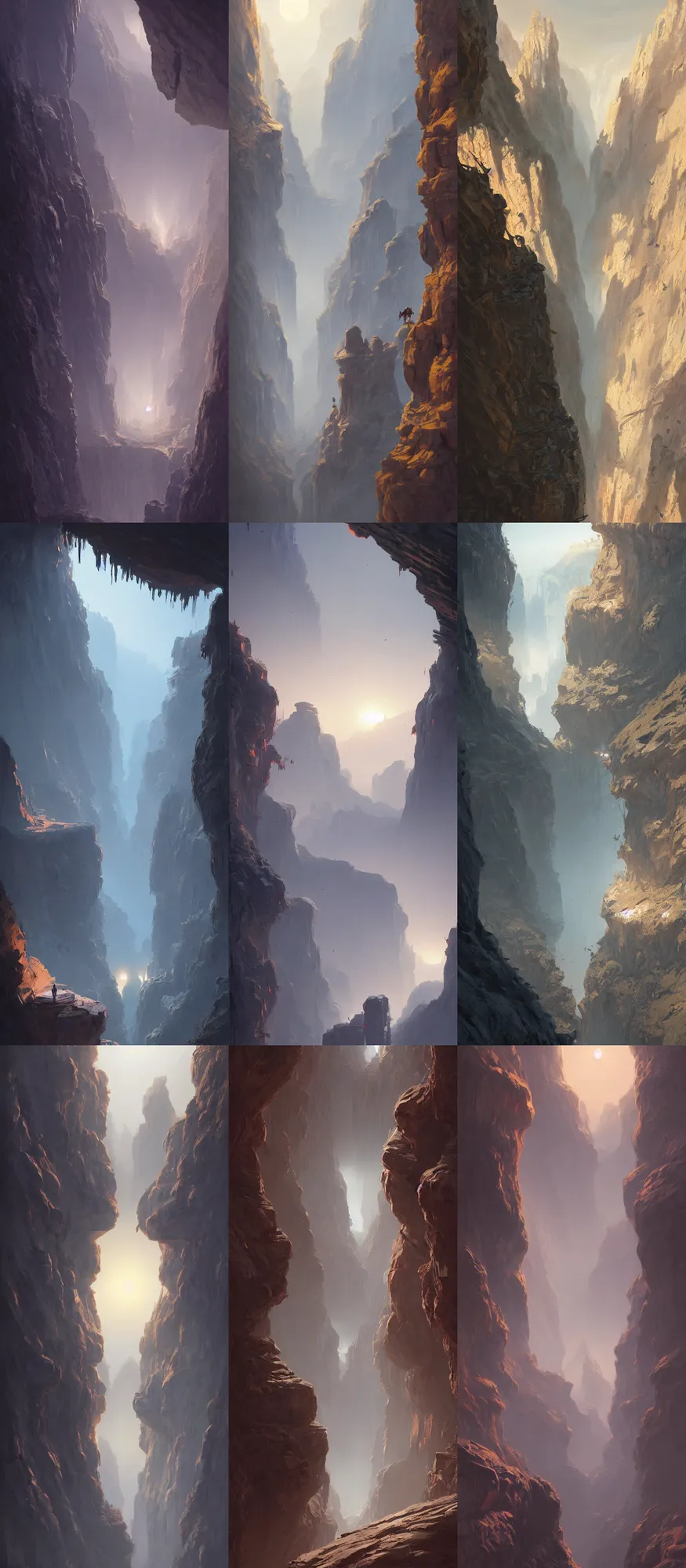 Prompt: canyon at dawn, eyeballs in the walls, eyeballs in the walls, eyeballs in the walls, eyeballs in the walls, eyeballs in the walls, by greg rutkowski, chris tulloch mccabe, valentina remenar and asher duran, digital art, concept art, trending on artstation