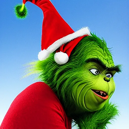 Prompt: the grinch, with middle fingers up
