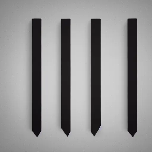 Image similar to 2 dimensional, vector, low poly, black crystal katanas icon, grey background, cgsociety, artstation, octane render