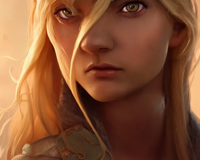 Image similar to epic cinematic shot of beautiful scandinavian princess with symmetrical face stunning eyes and long blonde dodging bullets playing fortnite, weta disney pixar, hi - fructose, decadent highly - detailed digital painting, golden ratio, octane render, artstation, cinematic composition, smooth, sharp focus, artgerm, mucha, loish, wlop hdr